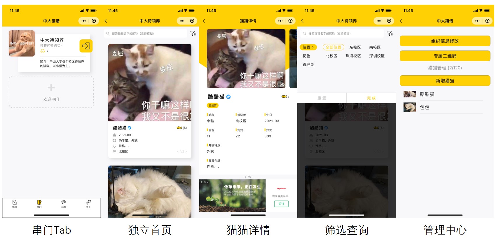 校园流浪猫信息记录和分享的小程序源码插图1