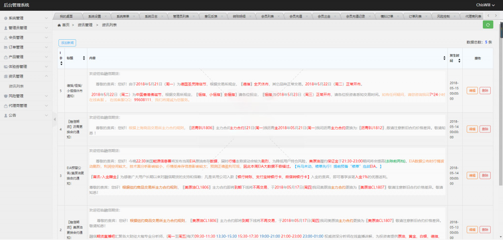 福星yii高端系列微盘点位盘pC+手机+国内外期货盘+带直播页面+资讯独立页面+完整数据+教程插图8