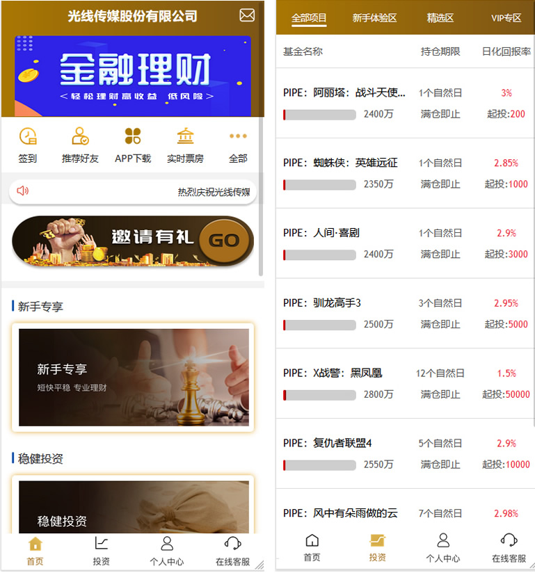 影视投资理财源码/电影项目众筹票房分红源码+对接免签支付修复短信+视频教程插图