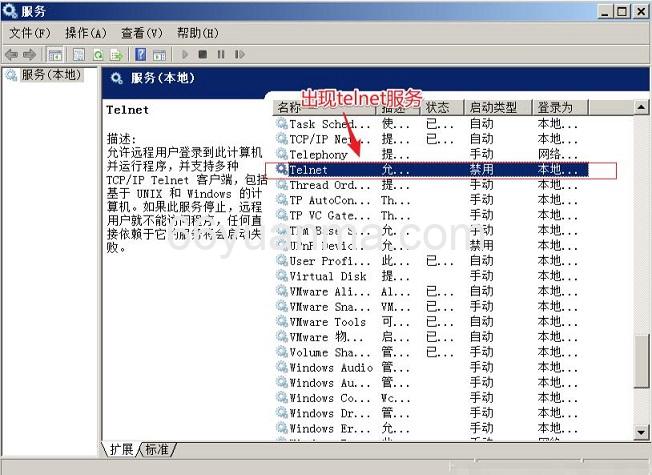 如何开启Window2008的telnet服务插图4