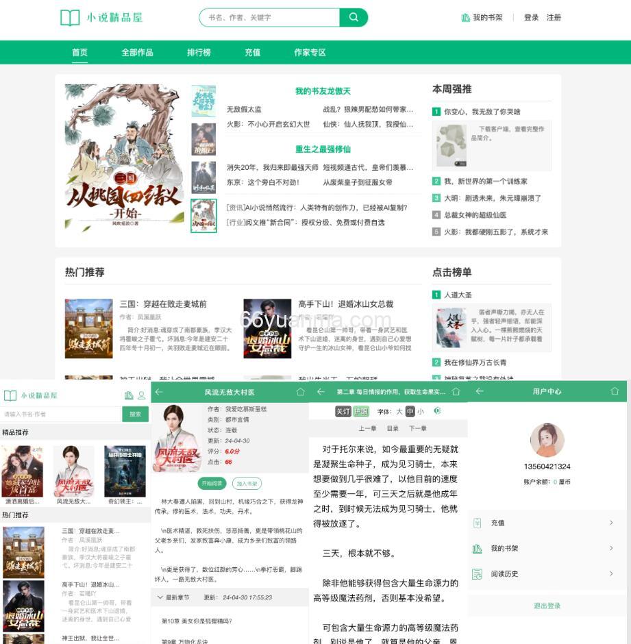 适用于多端（PC、WAP）在线阅读系统，功能完善的原创文学 CMS 系统源码插图