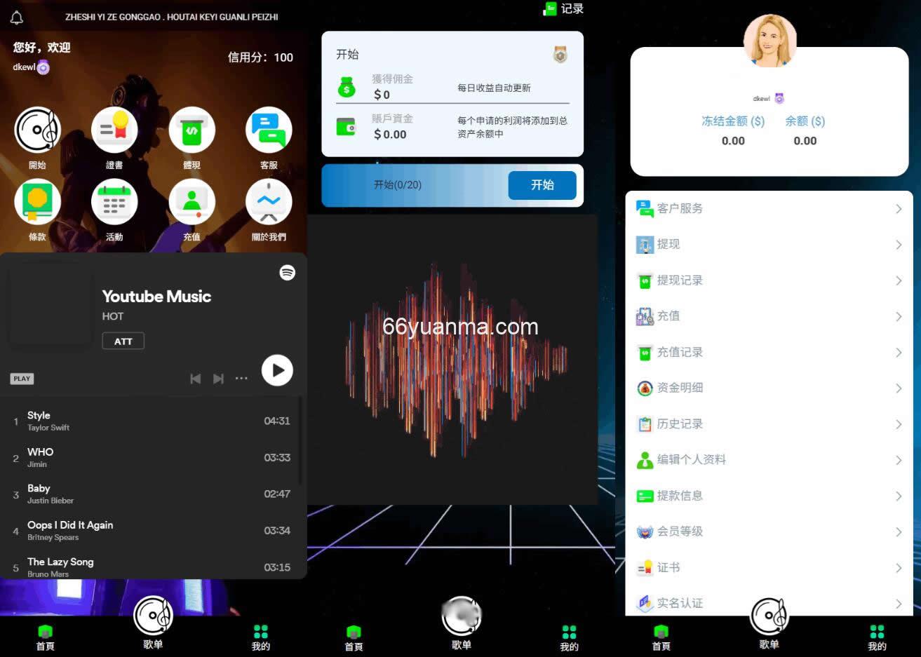 最新海外多语言音乐刷单抢单源码插图