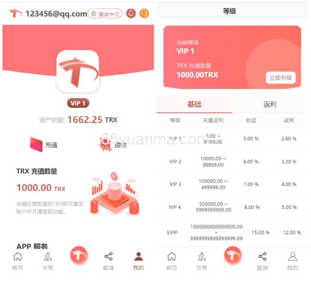 新版uniapp版多语言TRX系统源码/TRX理财系统/虚拟币挖矿插图1