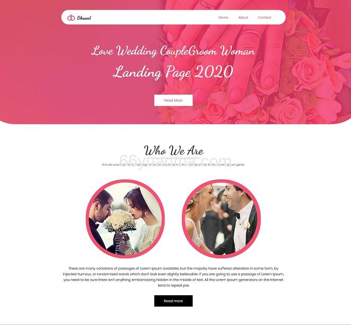 婚礼策划展示页面网站HTML5模板源码插图