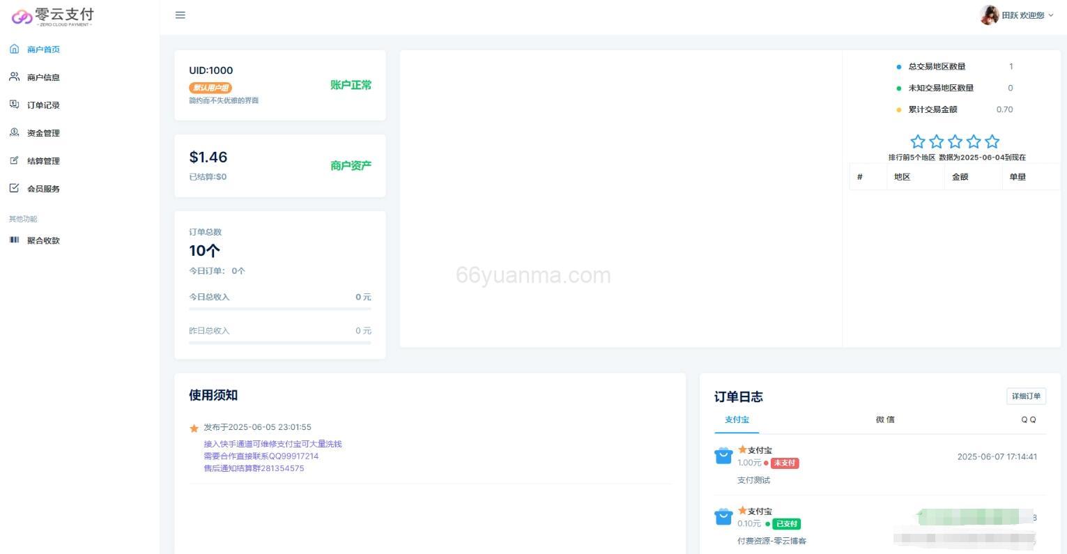 最新全开源易支付模板源码 前台+用户中心+后台三合一