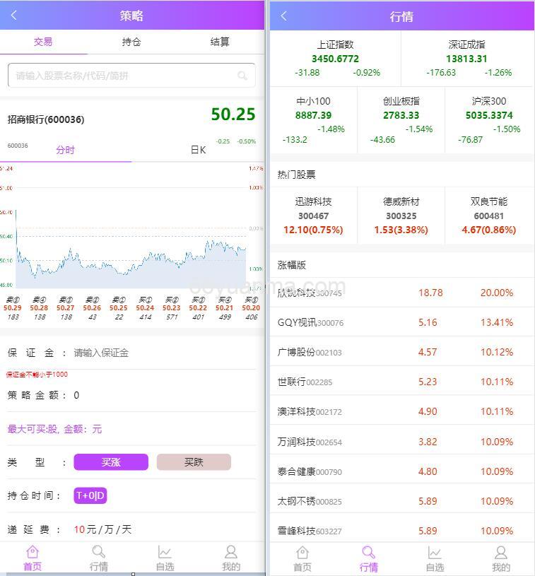 单手机版双融/金融系统源码 带静态推广官网