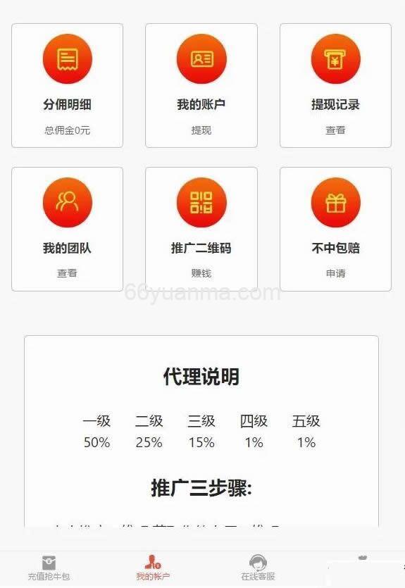 TP新年UI的拆红包源码/5级代理功能/会员中心充值接口功能完善系统源码插图1
