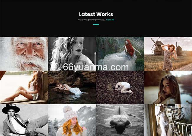 黑色大气摄影作品展示网站html5模板插图1
